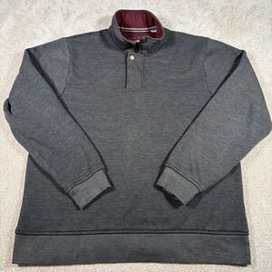 Orvis 1/4 Zip Fleece Sweatshirt Mens XL Gray Snap Collar Fishing Long Sleeve